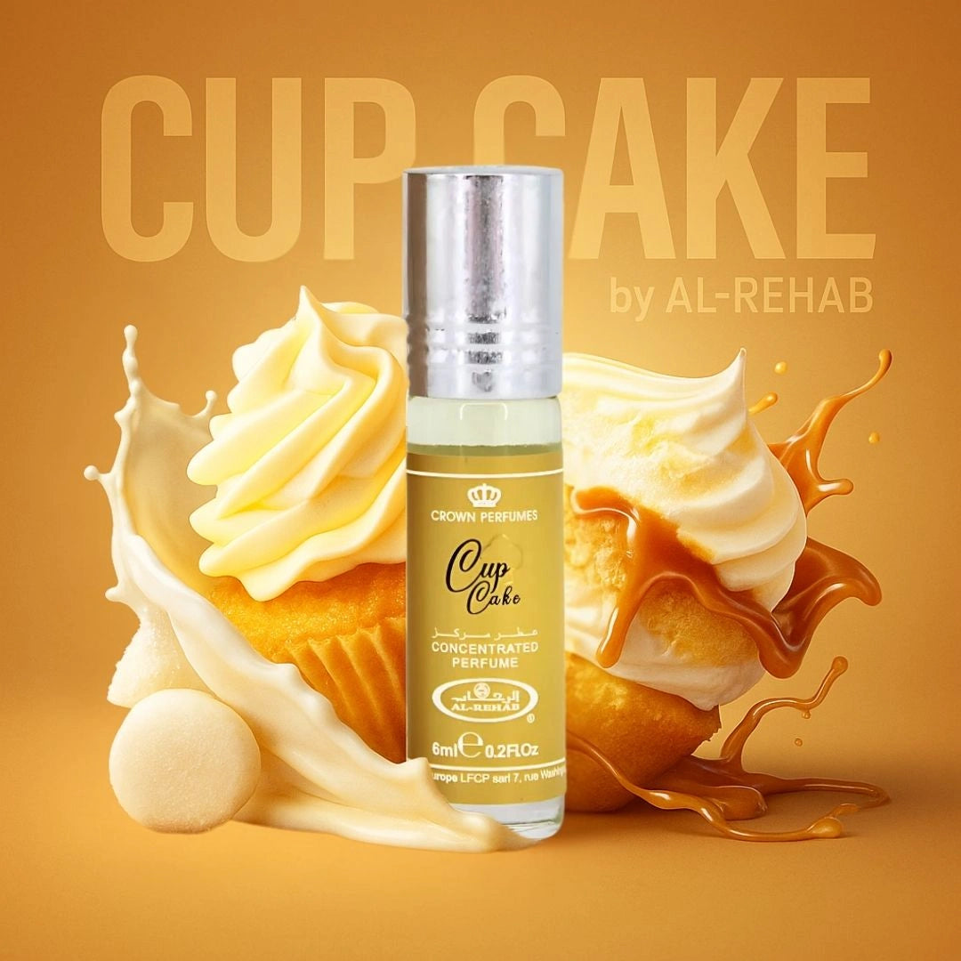 Al Rehab CupCake 6ml Roll-On Perfume Oil (6-Pack) | Alcohol-Free, Unisex Vanilla Cake & Frosting Scent