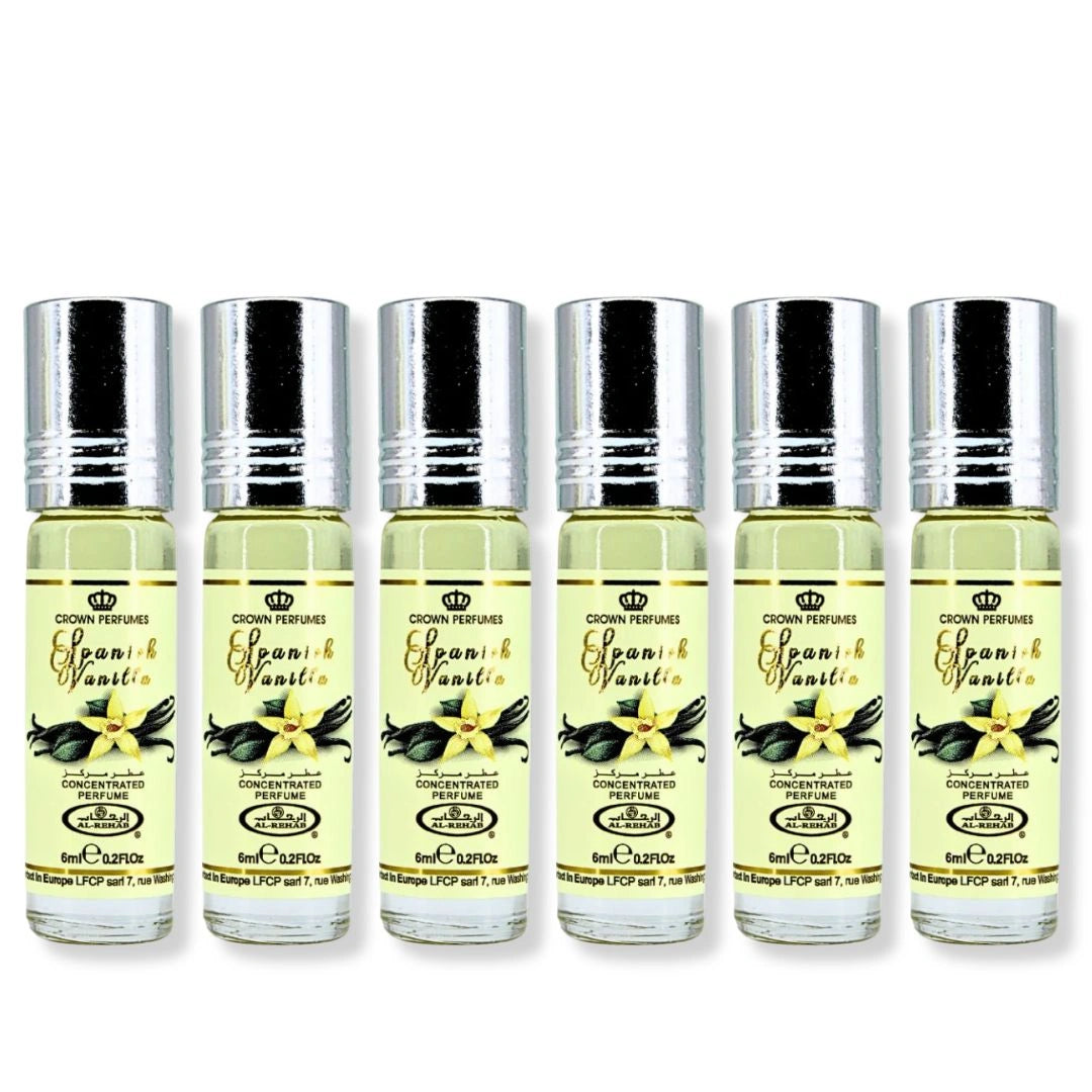 Al Rehab Spanish Vanilla Perfume Oil 6ML (6-Pack) Bottle Image