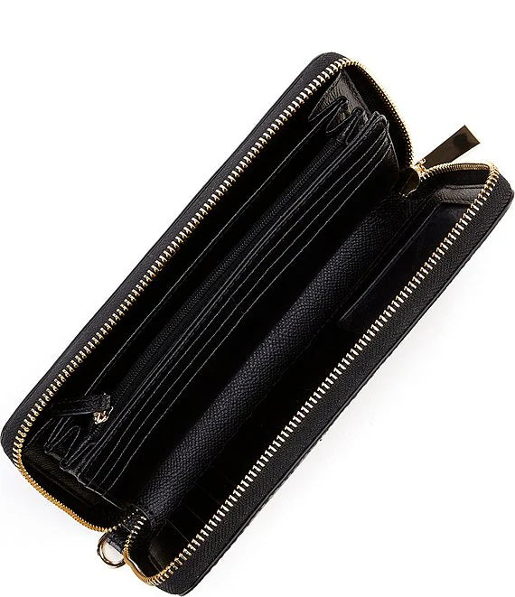 Michael Kors Jet Set Travel Continental Clutch Wristlet Wallet Black