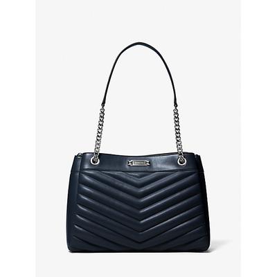 Michael Kors Whitney Medium Quilted Tote Bag Blue One Size