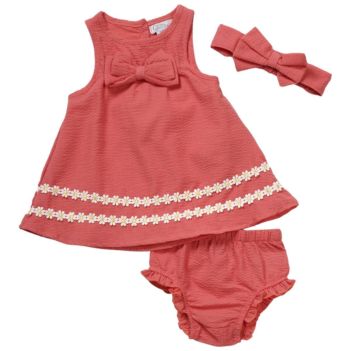 Quiltex Seersucker Woven Special Occasion Dress – 0/3M-6/9M
