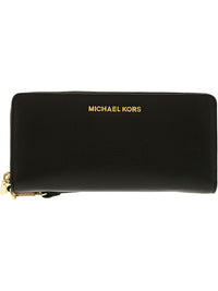 Thumbnail for Michael Kors Jet Set Travel Continental Clutch Wristlet Wallet Black