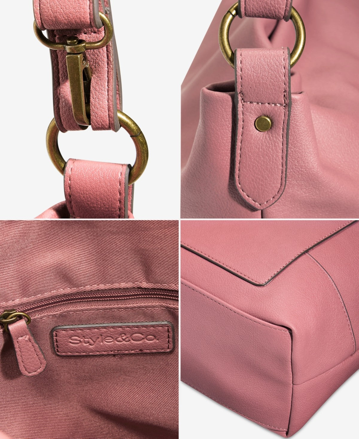 Style & Co Hudsonn Hobo Bag, Deco Rose