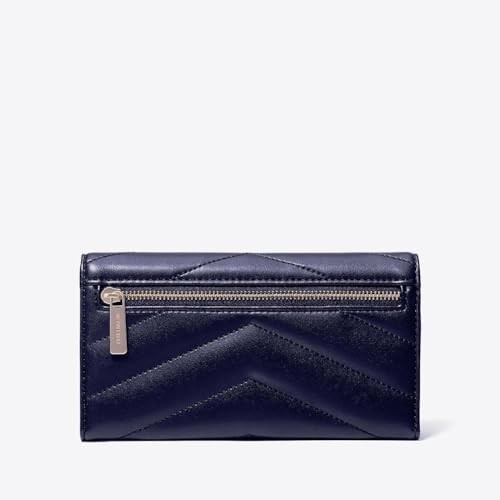 Michael Kors Wallet for Women Jet Set Travel Collection Trifold Wallet for Women, Navy, Casual