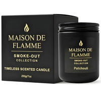 Thumbnail for Maison De Flamme Patchouli scented candle in matte black jar with luxury black box — earthy patchouli and warm woody soy wax candle from the Smoke-Out Collection.