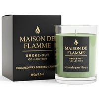 Thumbnail for Maison De Flamme Himalayan Moss scented candle with luxury black box on white background.