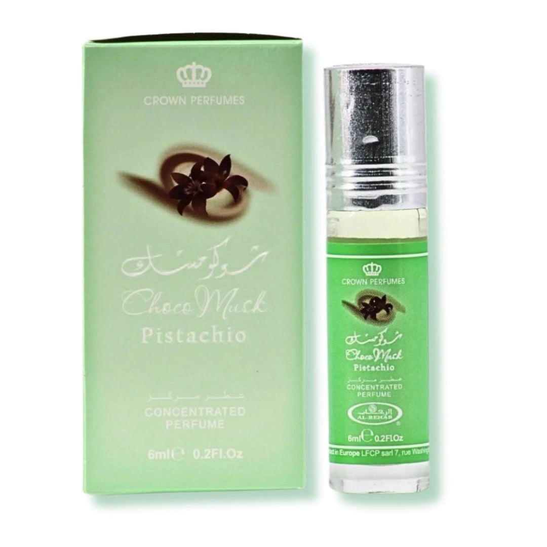Al Rehab Choco Musk Pistachio 6ml Roll-On Perfume Oil | Nutty Vanilla Dessert Scent | Alcohol-Free Unisex Gourmand Perfume Oil
