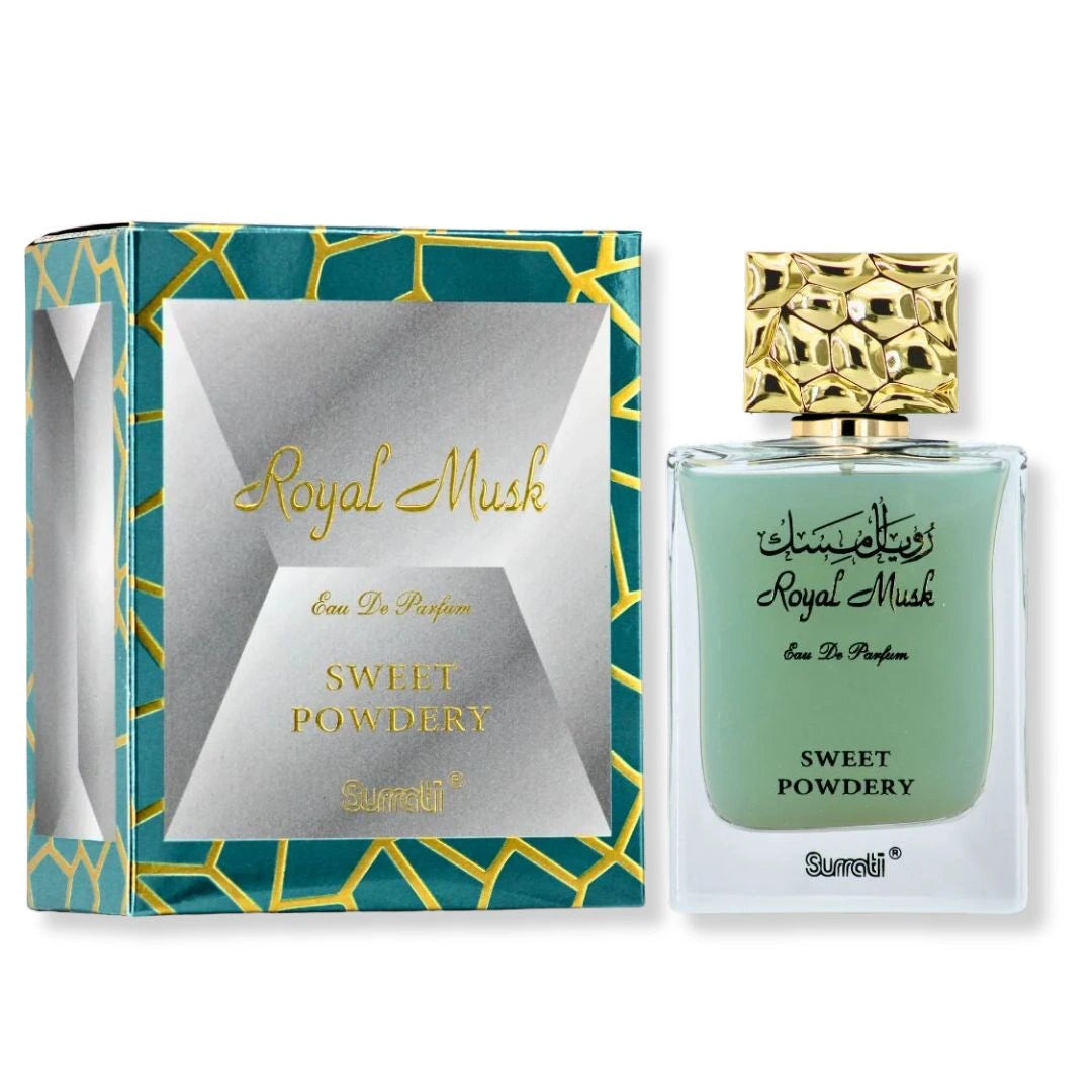 Royal Musk Sweet Powdery eau de parfum by Surrati with elegant gift box, premium Arabian unisex perfume - Shopeezy