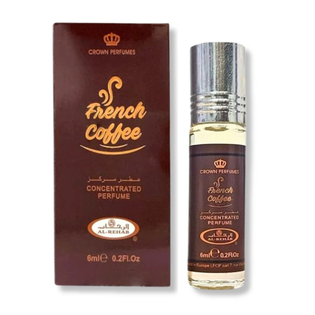 Al Rehab French Coffee Perfume Oil 6ml by Al Rehab | Alcohol-Free Coffee, Vanilla & Sweet Gourmand Fragrance