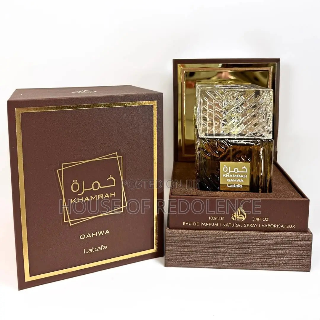 Lattafa Khamrah Qawah Eau de Parfum – 3.4 oz (100ml) Unisex Fragrance – Long-Lasting Arabic Coffee & Oud Scent