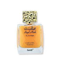 Thumbnail for Royal Musk Caramel Toffee perfume by Surrati, unisex Arabian fragrance bottle with gold cap and amber glass - Shopeezy