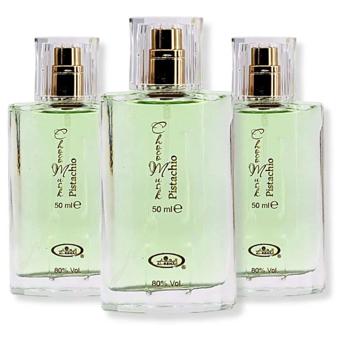 Al Rehab Choco Musk Pistachio Eau de Parfum Spray 50ml (1.7 oz) (Pack of 3)
