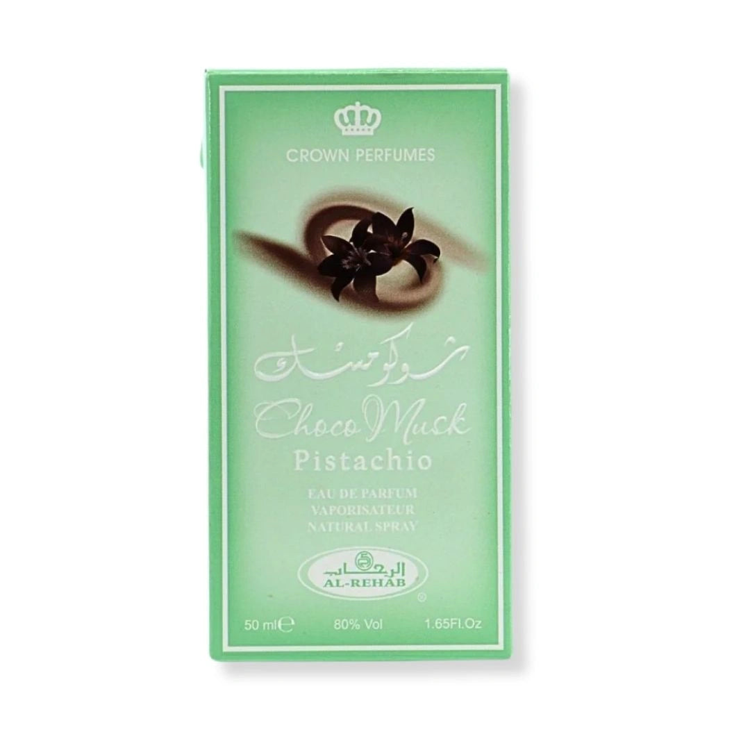 Al Rehab Choco Musk Pistachio Eau de Parfum Spray 50ML (1.7 OZ) | Nutty, Creamy & Deliciously Addictive