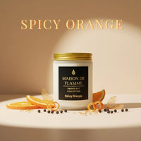 Thumbnail for Maison De Flamme Spicy Orange candle styled with cinnamon sticks and dried oranges — festive citrus and spice scented candle.
