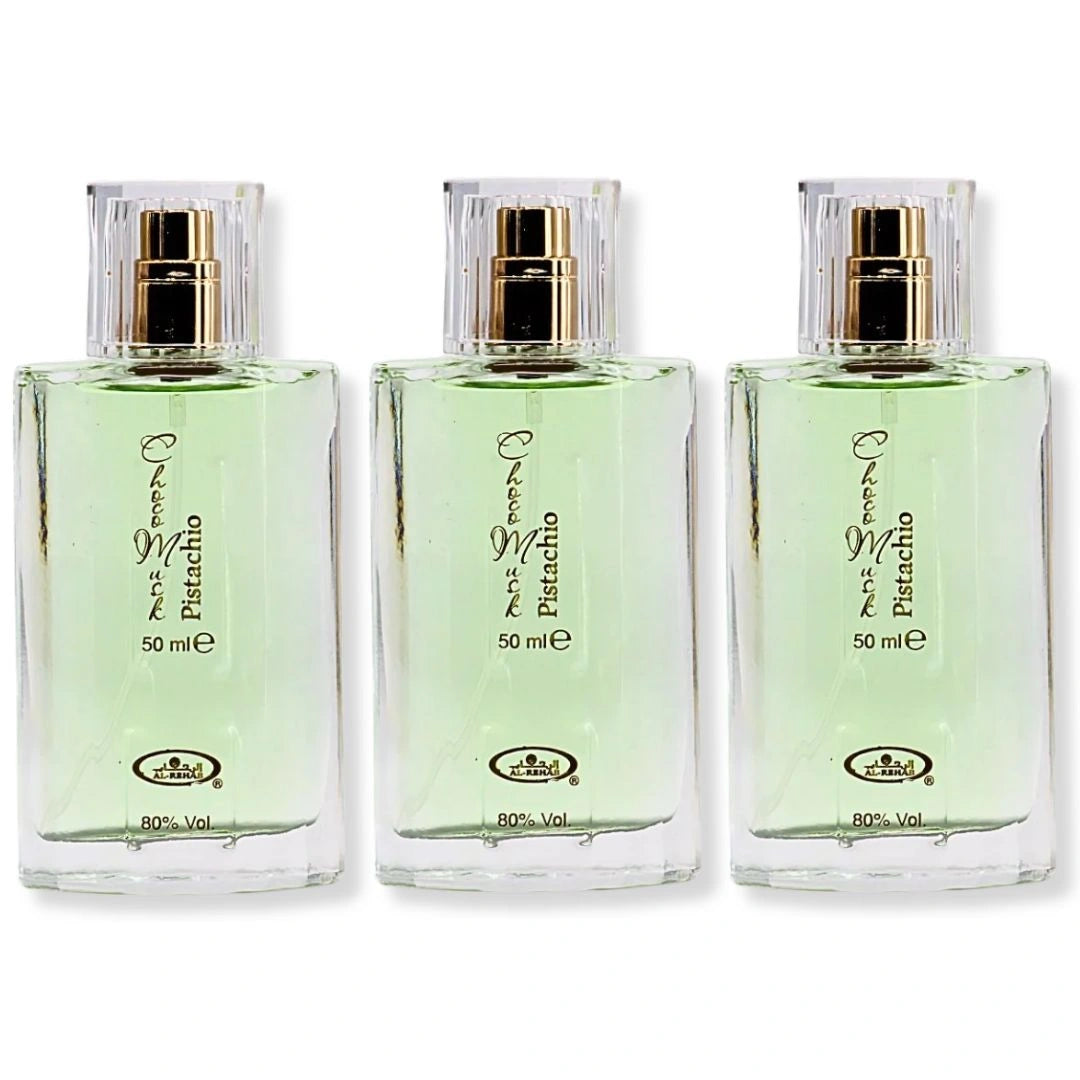 Al Rehab Choco Musk Pistachio Eau de Parfum Spray 50ml (1.7 oz) (Pack of 3)