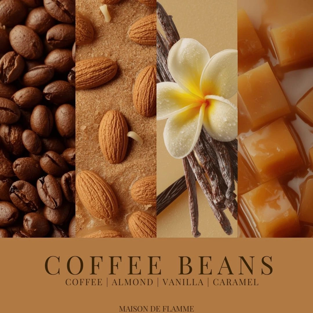 Notes of Coffee Beans Candle - Coffee, Almonds, Vanilla, Caramel