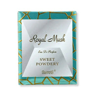 Thumbnail for Royal Musk Sweet Powdery perfume box by Surrati, luxury Arabian fragrance packaging with gold and teal design - Shopeezy