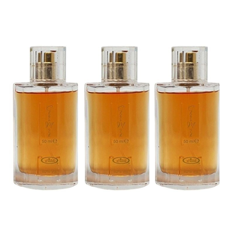 Al Rehab Choco Musk Eau de Parfum Spray 50ml – Pack of 3 | Sweet Chocolate & Vanilla Musk Scent | Long-Lasting Unisex Arabian Fragrance