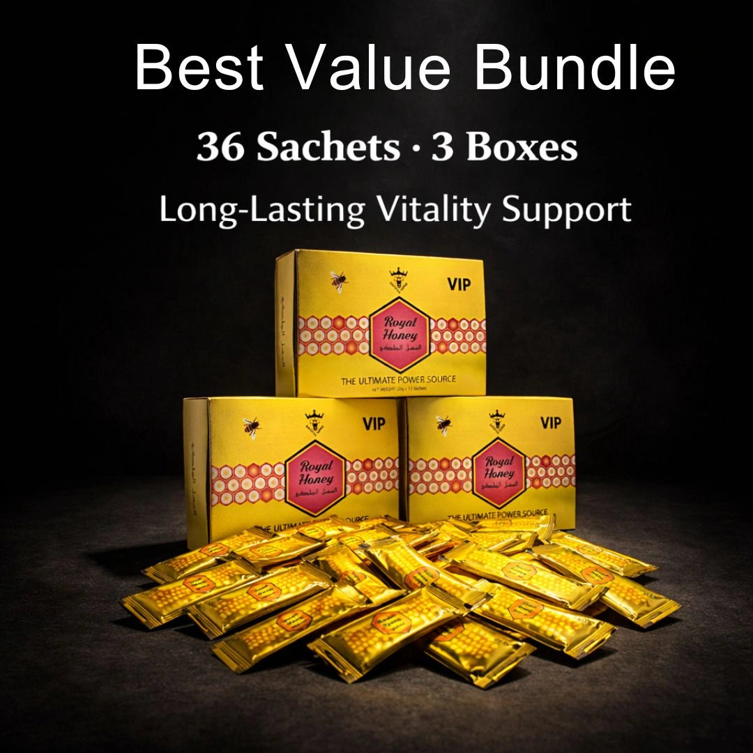Royal VIP Honey value bundle 3 boxes 36 sachets long lasting vitality support - Shopeezy
