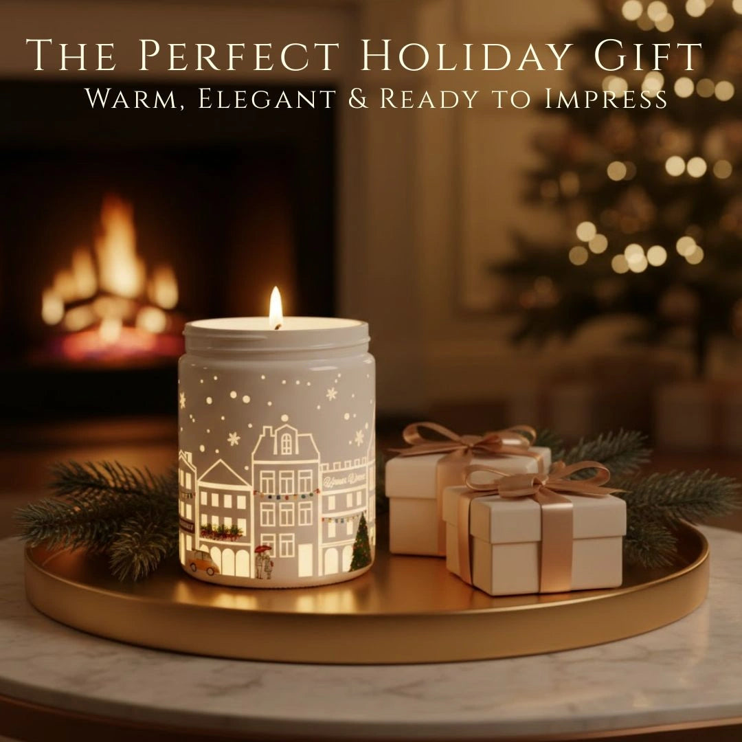 Coffee Chocolate candle displayed as the perfect holiday gift in a warm, cozy home setting, available at Shopeezy.
