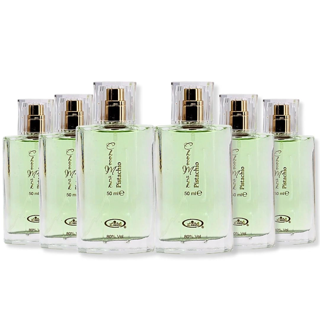 Al Rehab Choco Musk Pistachio Eau de Parfum Spray 50ml (1.7 oz) (Pack of 6)