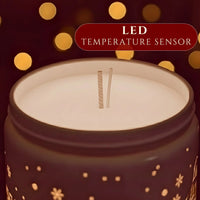Thumbnail for Close-up of heat-activated LED temperature sensor inside the Apple & Cinnamon light-up scented candle, available at Shopeezy.