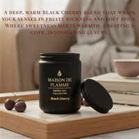 Thumbnail for Black Black Cherry candle displayed with fresh cherries and warm-toned décor — sweet fruity cherry aroma