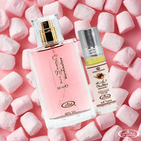 Thumbnail for Al Rehab Choco Musk Marshmallow Eau de Parfum Spray 50ML & Perfume Oil 6ML | Marshmallow Dreams, Now in Spray & Oil (Bundle)
