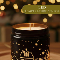 Thumbnail for Close-up of heat-activated LED temperature sensor inside the Sandalwood light-up scented candle, available at Shopeezy. - Maison De Flamme