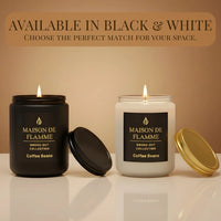 Thumbnail for Black and white versions of Maison De Flamme Coffee Beans candles — luxury roasted coffee scented candles in two color options.