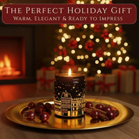 Thumbnail for Black Cherry light-up black jar candle displayed as the perfect holiday gift with glowing winter village design and Christmas décor, available at Shopeezy.