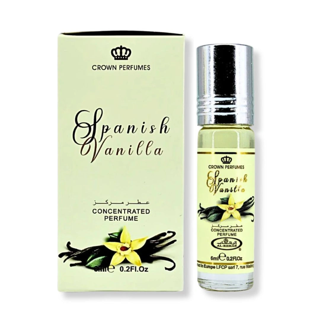 Al Rehab Spanish Vanilla Perfume Oil 6ML With Box and Bottle