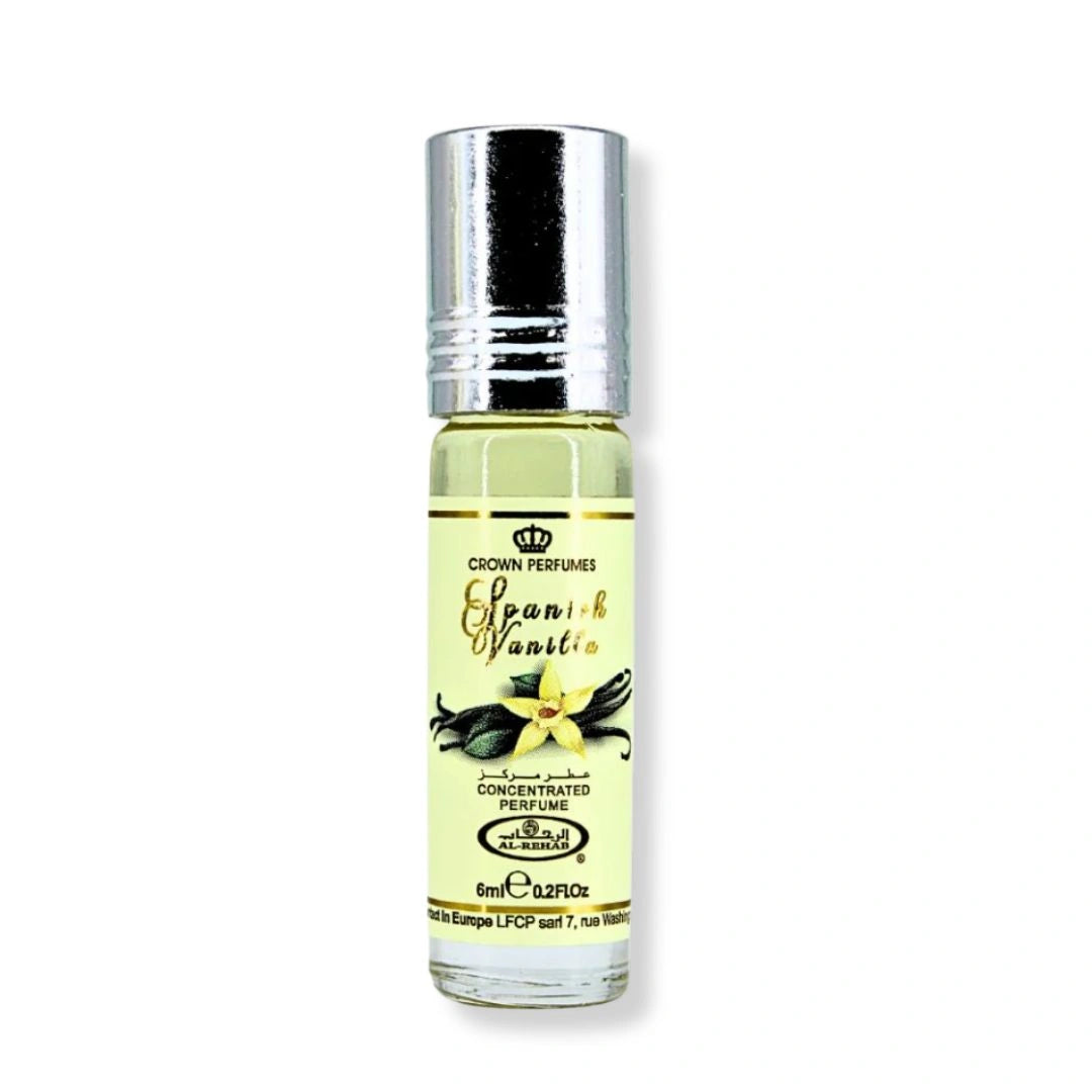 Al Rehab Spanish Vanilla Perfume Oil 6ML - Bottle Image