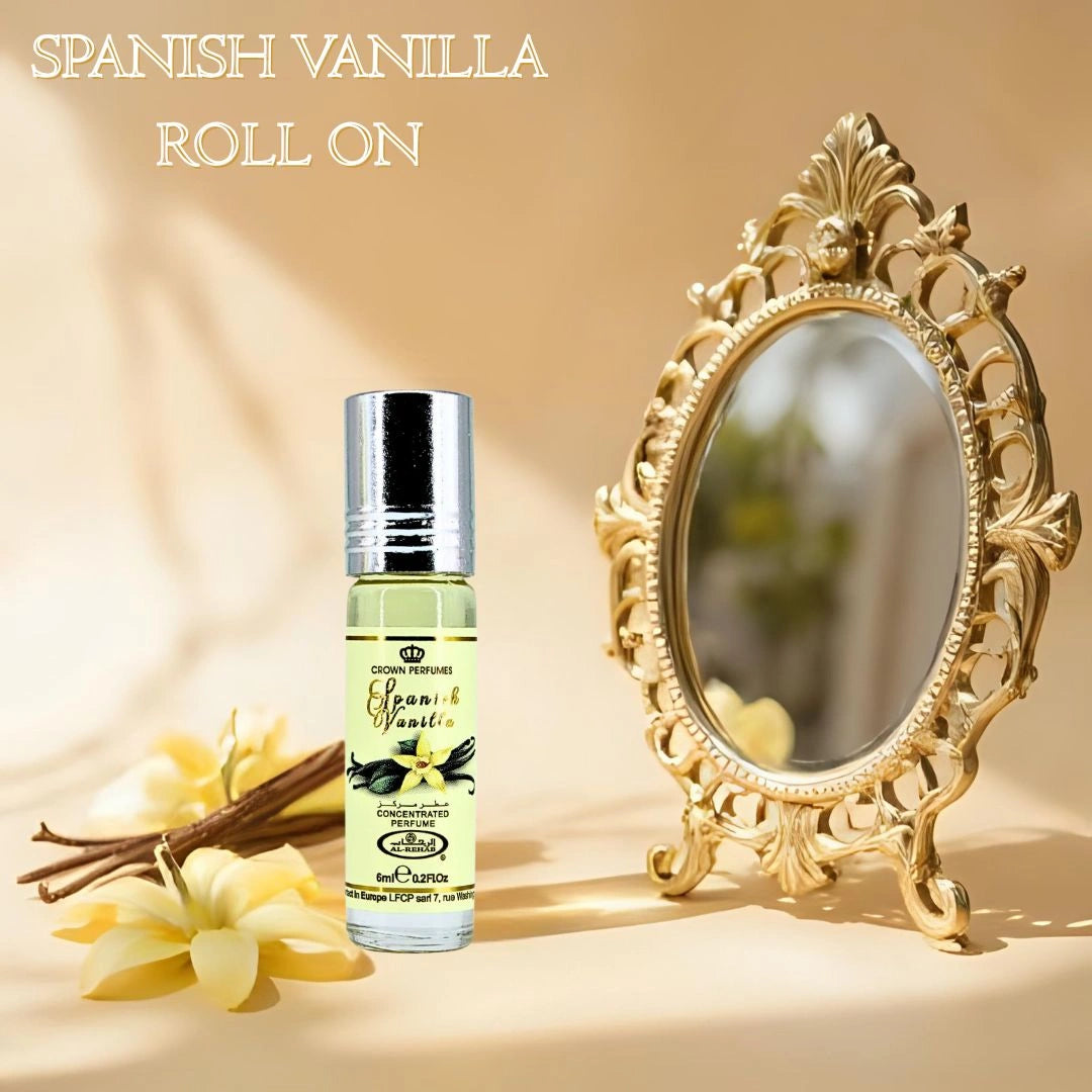 Al Rehab Spanish Vanilla Perfume Oil 6ML Lifestyle Image