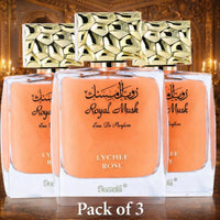 Thumbnail for Royal Musk Lychee Rose eau de parfum pack of 3 by Surrati, premium Arabian unisex perfume bundle  - Shopeezy