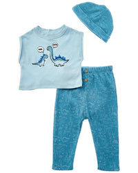 Thumbnail for Quiltex Roar-Some 3-Piece Pant Set – 0/3M-6/9M