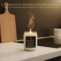 Thumbnail for Lifestyle kitchen scene featuring the Maison De Flamme Spicy Orange candle — odor-eliminating warm citrus aroma.