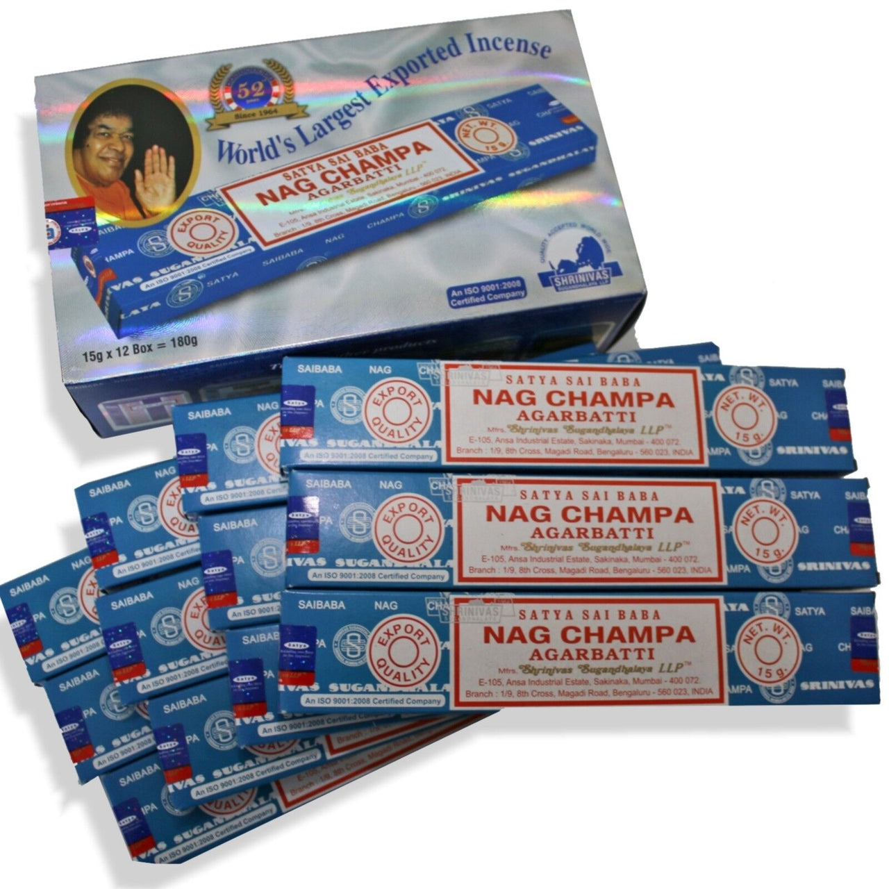 Satya Sai Baba Nag Champa Incense Sticks – 180g Box